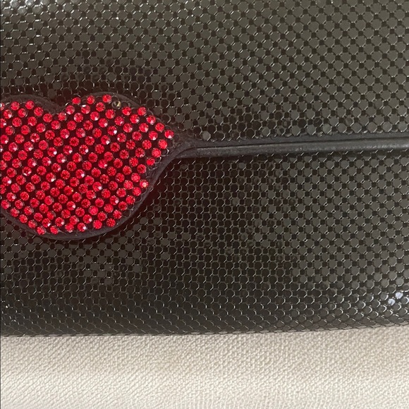 Cache Black Clutch with Red Lip Accent - Picture 3 of 5